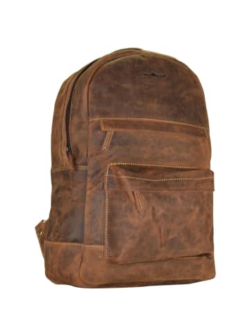 Greenburry Vintage Retro Rucksack Leder 42 cm Laptopfach braun