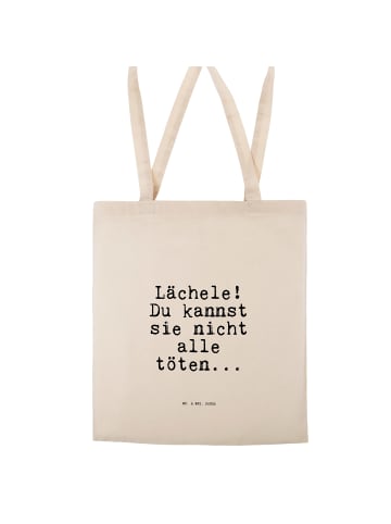 Mr. & Mrs. Panda Jutebeutel Lächele! Du kannst sie... mit Spruch in Creme