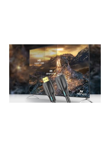 Wisam® HDMI 2.1 Verlängerungskabel, 1,5m, 8K 60Hz/ 4K 120Hz (schwarz)