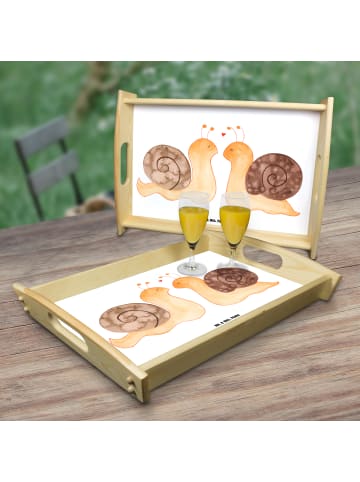 Mr. & Mrs. Panda Tablett Schnecken Liebe ohne Spruch in Weiß