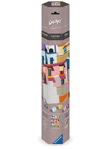 Ravensburger Malprodukte CreArt, Malen nach Zahlen Canvas Leinwand - Farbenfrohe Häuser Ab 12 Jahre in bunt