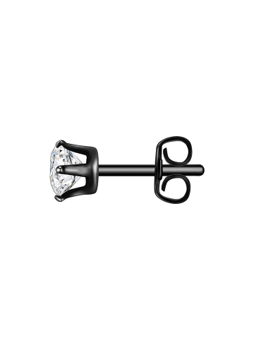 True Rebels Ohrstecker aus Edelstahl mit Zirkonia in schwarz