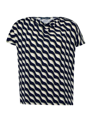 Betty Barclay Printshirt mit Wasserfallausschnitt in Dark Blue/Green