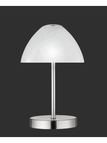 Licht-Erlebnisse Tischlampe EEK F Ø 15 x (H)24 cm in Nickel WeißNickel Weiß