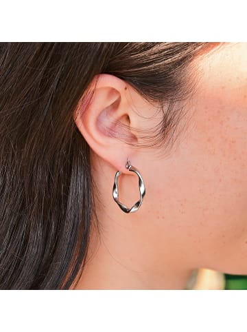 Adeliás Damen Ohrringe – Creole aus Edelstahl in silber