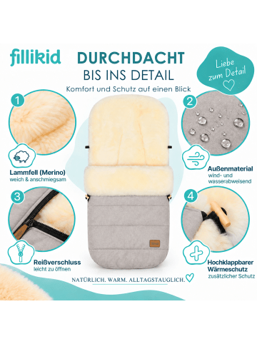 fillikid Winterfußsack Bernina Lammfell Exklusiv in Champagner