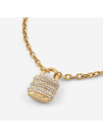 Guess Damenarmband Padlock Charm Pavé Goldfarben