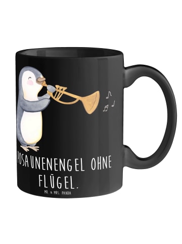 Mr. & Mrs. Panda Kaffeetasse Engel Posaune mit Spruch in Schwarz