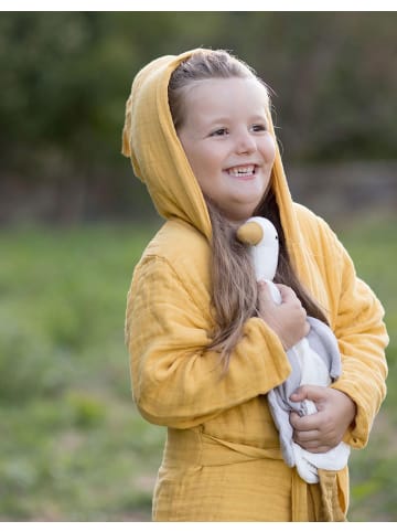 OrganicEra Kinder Bademantel in MUSTARD