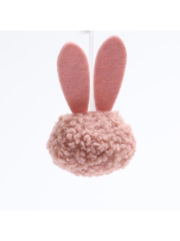 MARELIDA Pompom Osterhase mit Filzohren Osterdeko H: 12cm in rosa