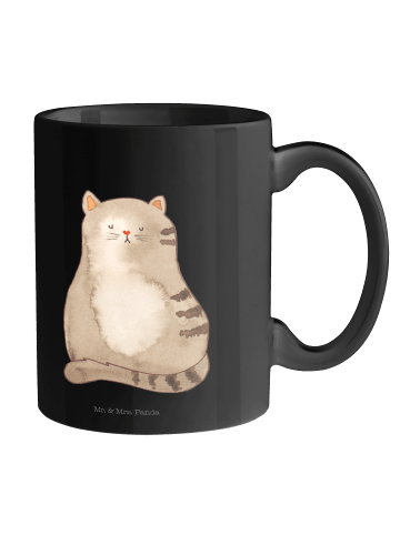 Mr. & Mrs. Panda Kaffeebecher Katze Sitzen ohne Spruch in Schwarz