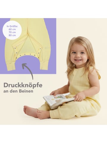 Schlummersack Musselin Schlafsack mit Füßen, 0.5 TOG in Popcorn