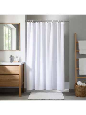 Douceur d’Intérieur Duschvorhang mit Ringen ESSENCIA in Weiß, (B) 180 x (H) 0,1 x (L) 200 cm