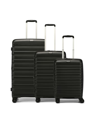 D&N Travel Line 4700 4 Rollen Kofferset 3-teilig mit Dehnfalte in black