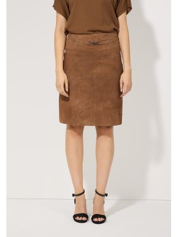 More & More Velourslederrock in sweet toffee