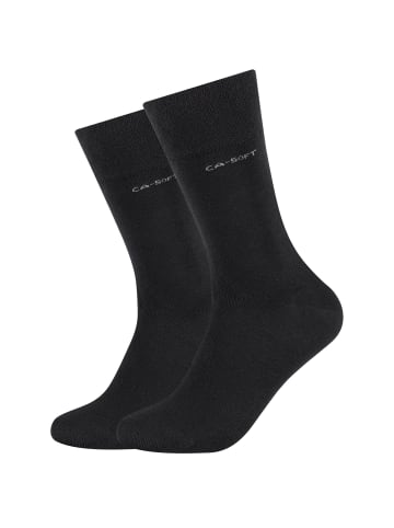 camano Socken ca-soft 3in1 Tencel Wolle Bambus 2er Pack black