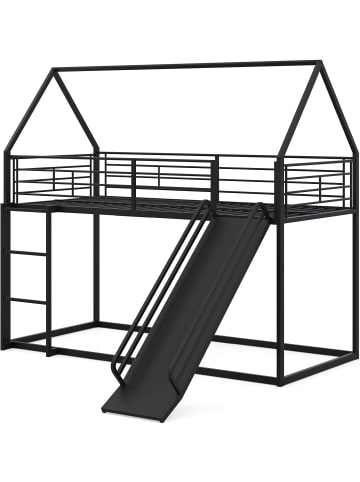 COSTWAY Hochbett mit Rutsche & Leiter in Schwarz