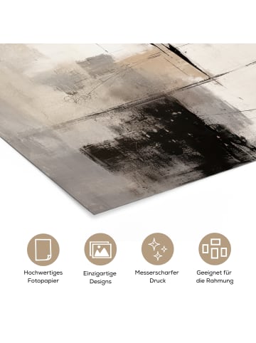 OnlyWow Poster Abstrakte Kunst weiß schwarz