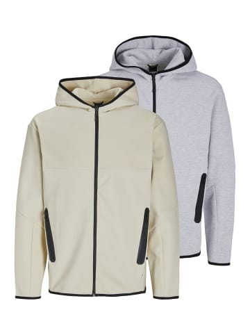 Jack & Jones Sweatjacke / Hoodie Fusion in Grau / beige