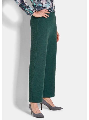 GOLDNER Kurzgröße: Elegante Palazzohose VERA in Bouclé in smaragd
