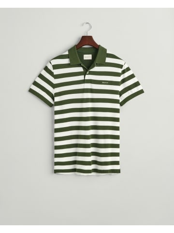 Gant Piqué Poloshirt mit breiten Streifen in Grün