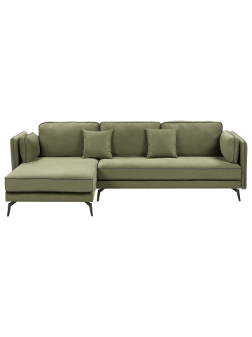 Beliani Ecksofa ALTAN in Grün/Grau - (W) 268 x (H) 88 x (L) 157 cm