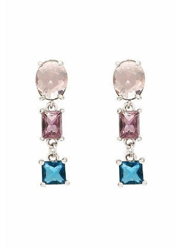 Gemshine Ohrhänger Blue Berry Square Dangle in silver coloured