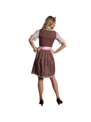 tectake Mini-Dirndl Altötting Modell 2 in weinrot/rosa