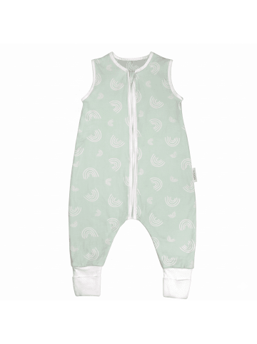 Räuberella Sommer-Schlafsack mit Füßen Regenbogen in Mint - 70 cm