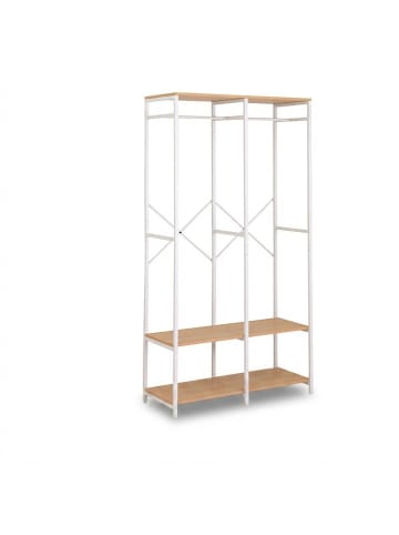 relaxdays Garderobe in Weiß/ Natur - (B)94,5 x (H)180 x (T)40 cm