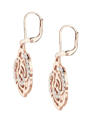 Elli Ohrringe 925 Sterling Silber Blume, Rose in Rosegold