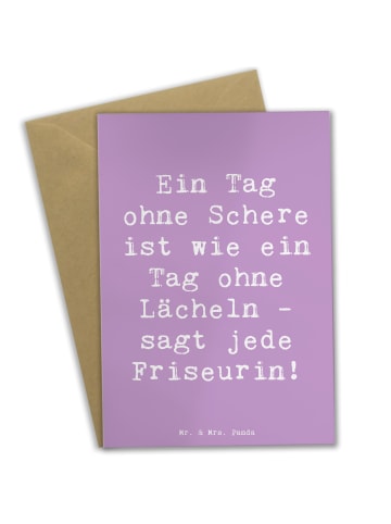 Mr. & Mrs. Panda doppelkarte Spruch Friseurin Schere mit Spruch in Lavendeltraum