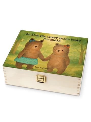 Mr. & Mrs. Panda Teebox Holz Bär Freundin Design mit Spruch in Weiß