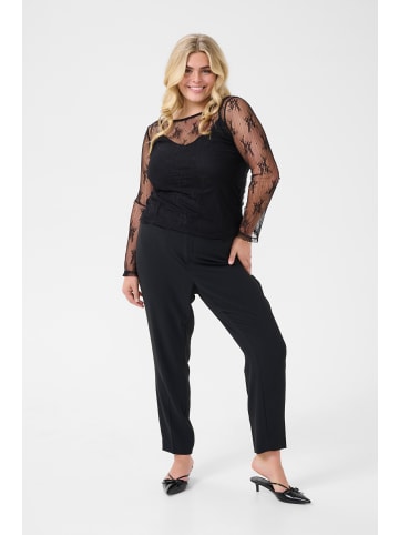 KAFFE curve Langarm-Shirt KCpen Tight fit in Black Deep
