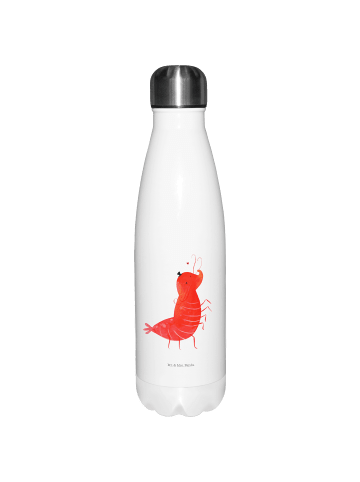 Mr. & Mrs. Panda Thermosflasche Garnele Franzose ohne Spruch in Weiß