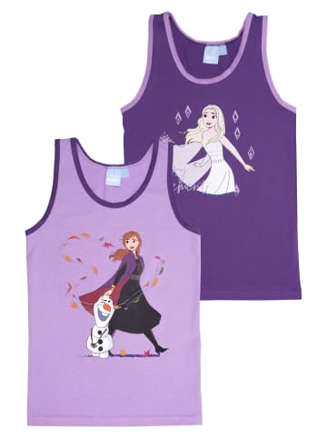 United Labels 2er Pack Disney Die Eiskönigin Unterhemd Frozen Hemdchen Tank Top in lila