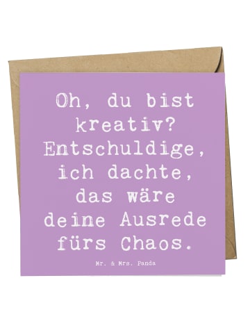 Mr. & Mrs. Panda Briefkarte Spruch Kreatives Chaos mit Spruch in Lavendeltraum
