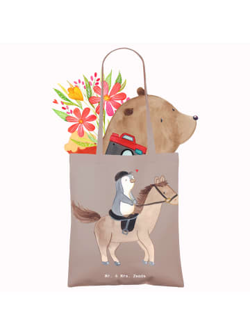 Mr. & Mrs. Panda Tote Bag Pferd Reiten ohne Spruch in Braun Pastell