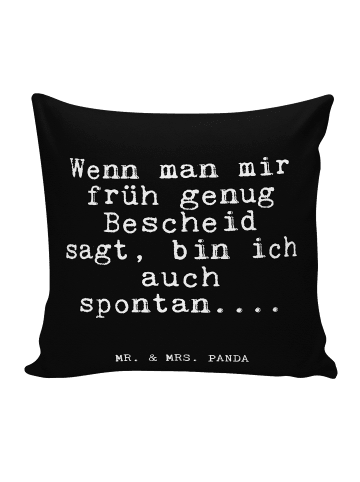 Mr. & Mrs. Panda Zier Kissen Wenn man mir früh... mit Spruch in Schwarz