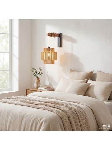 home24 Wandleuchte SIMI mit Akku-Leuchtmittel in Beige
