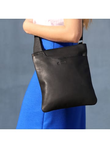 BACCINI Leder-Umhängetasche echt Leder Umhängetasche groß schwarz in schwarz