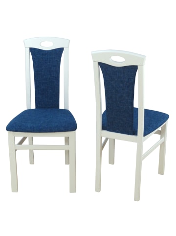 möbel-direkt Stühle (2 Stück) Betty in Gestell weiß, Stoff blau