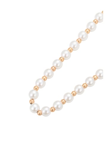 faina Women Beaded Bracelet in Rose Gold White