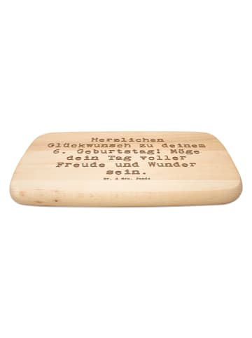 Mr. & Mrs. Panda Schneidebrett Spruch 6. Geburtstag mit Spruch in Transparent