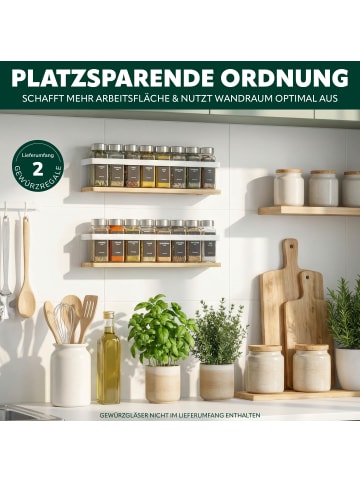 eluno Gewürzregale 2er Set ca. 38 x 8 x 6,5 cm (B/H/T)