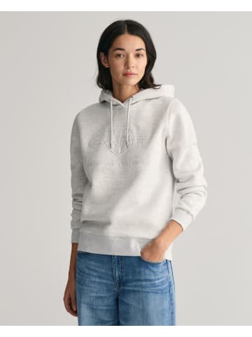 Gant Hoodie in Pale Grey Melange