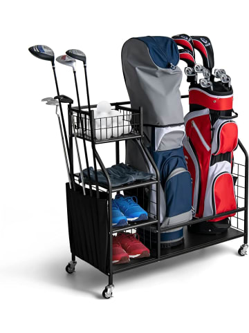 COSTWAY Golf-Organizer 4 in 1 in Schwarz