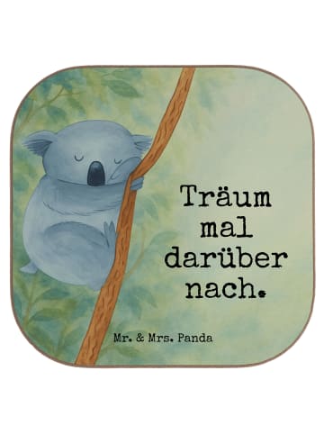 Mr. & Mrs. Panda Glas-Untersetzer Koalabär Design mit Spruch in Weiß