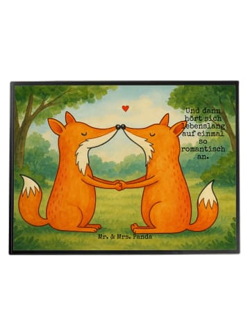 Mr. & Mrs. Panda Schreibtischunterlage Füchse Liebe Design mit S... in Weiß