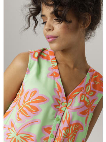 Aniston CASUAL Blusentop in apfelgrün-rosa-orange